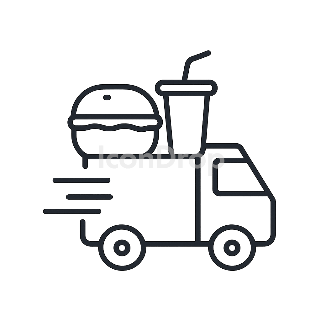 Fast Food Delivery Icon Outline