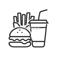 Fast Food Icons Outline