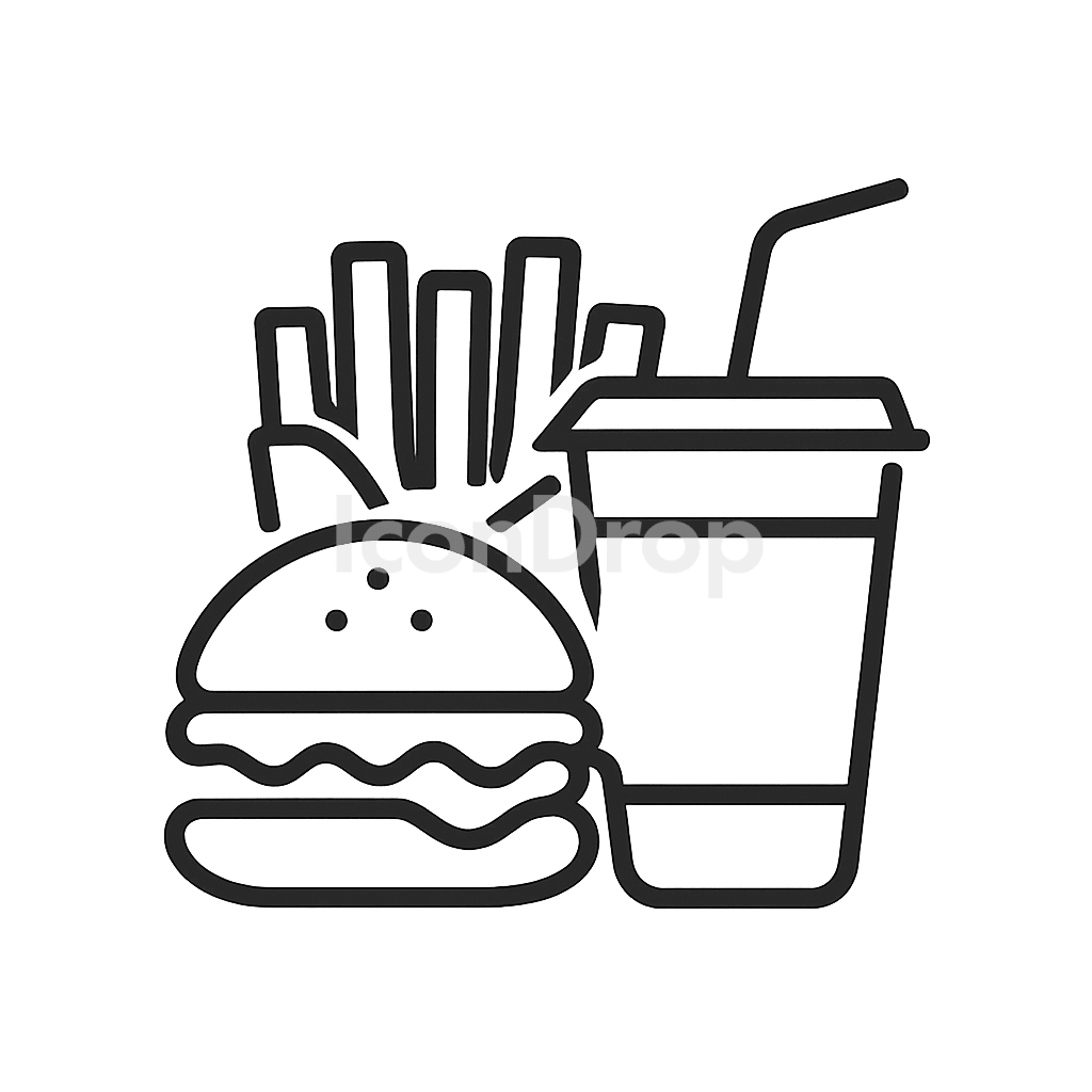 Fast Food Icons Outline