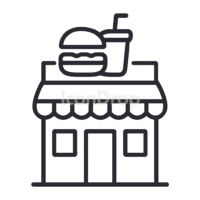 Fast Food Restaurant Icon Outline