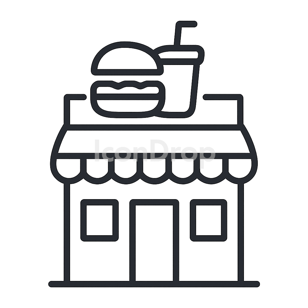 Fast Food Restaurant Icon Outline