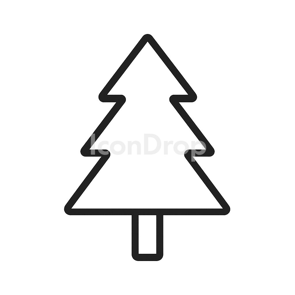 モミの木（ファーツリー）のアイコン アウトライン