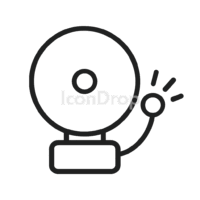 Fire Alarm Bell Icon Outline