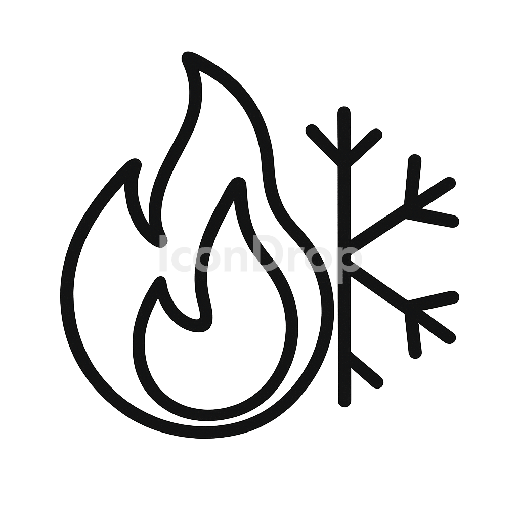 Fire And Ice Icon Outline