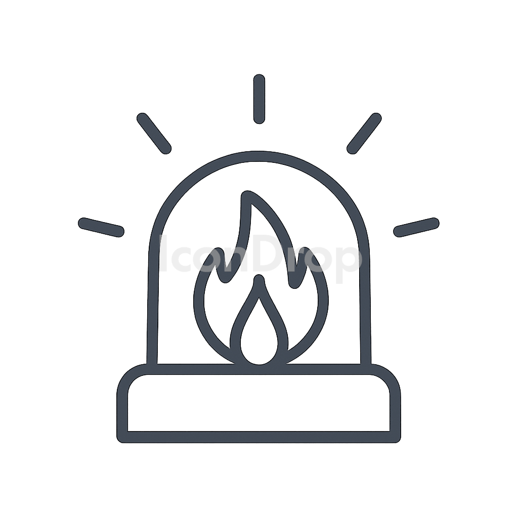 Fire Emergency Light Icon Outline