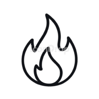 Fire Emoji Icon Outline