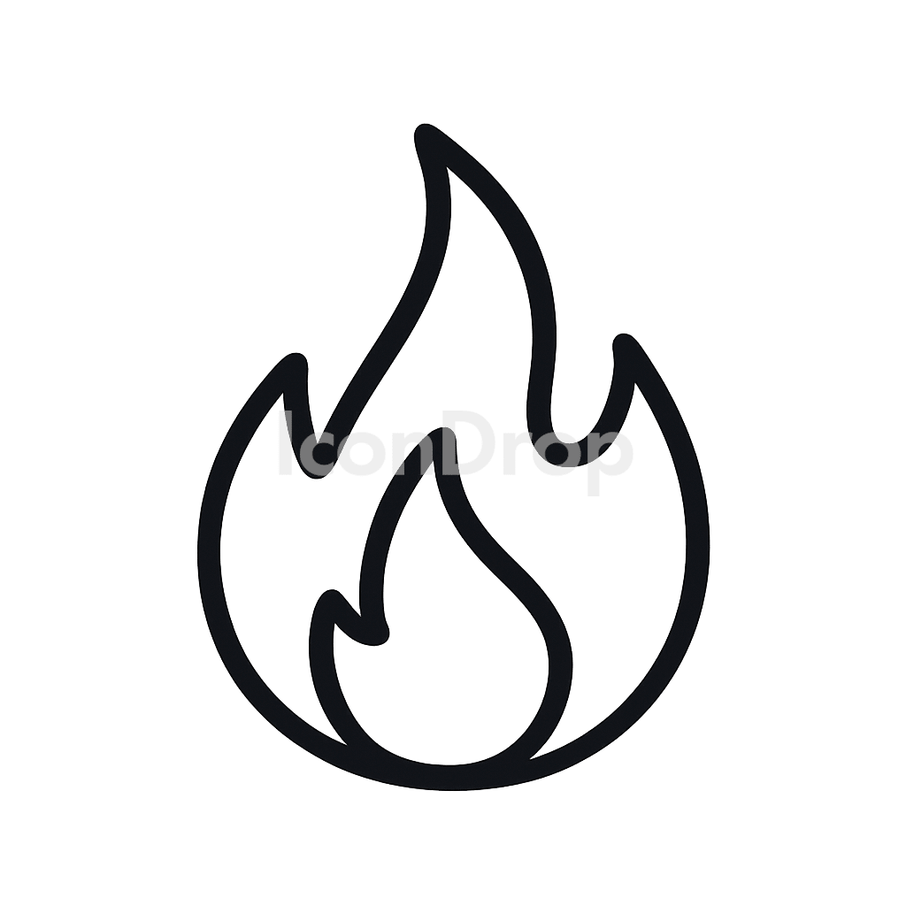 Fire Emoji Icon Outline