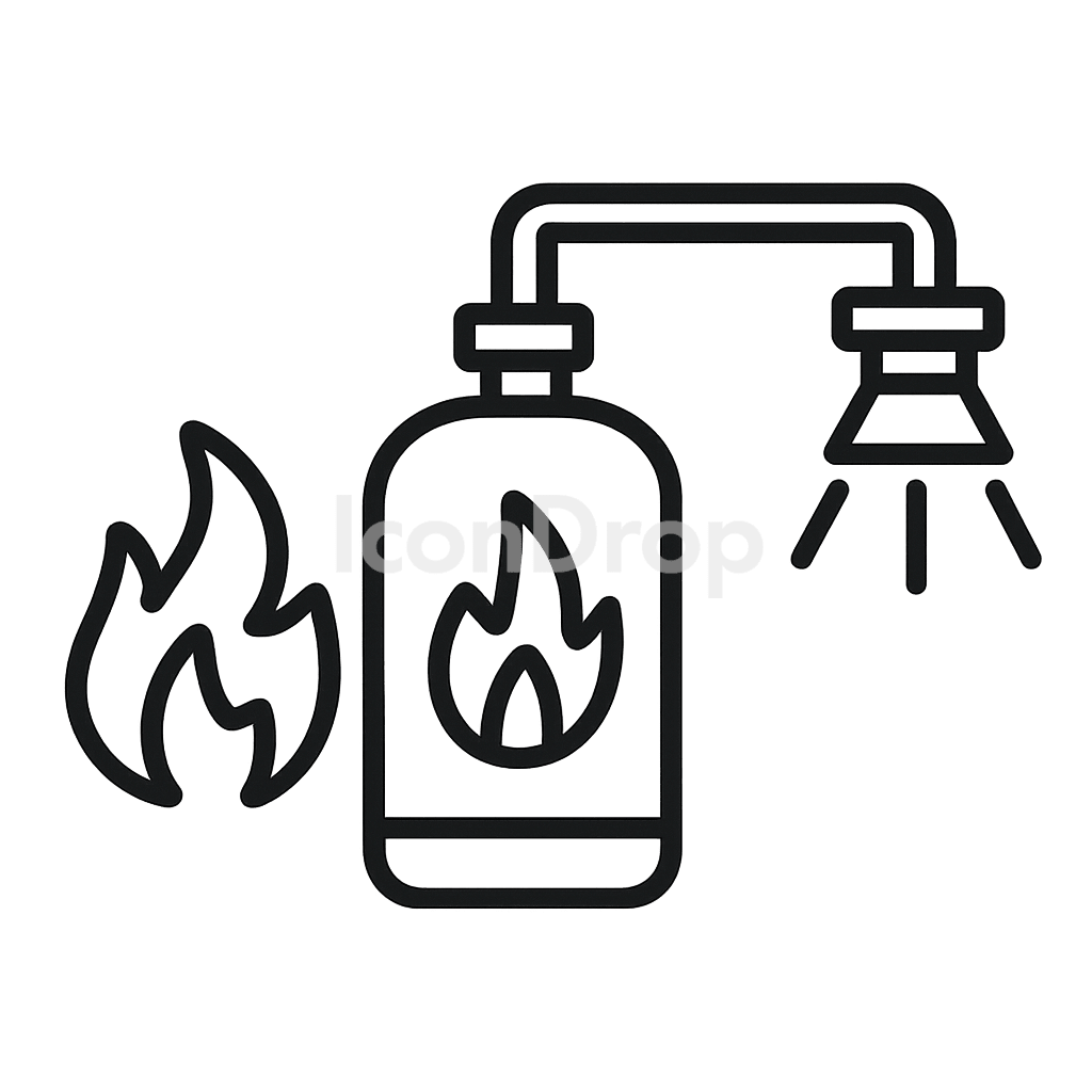 Fire Fighting System Icon Outline