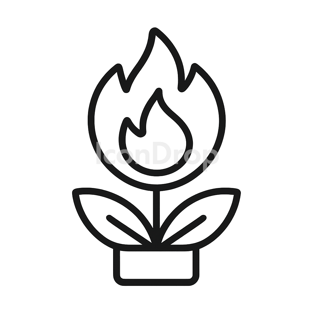 Fire Flower Icon Outline