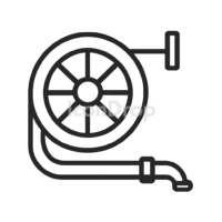 Fire Hose Reel Icon Outline