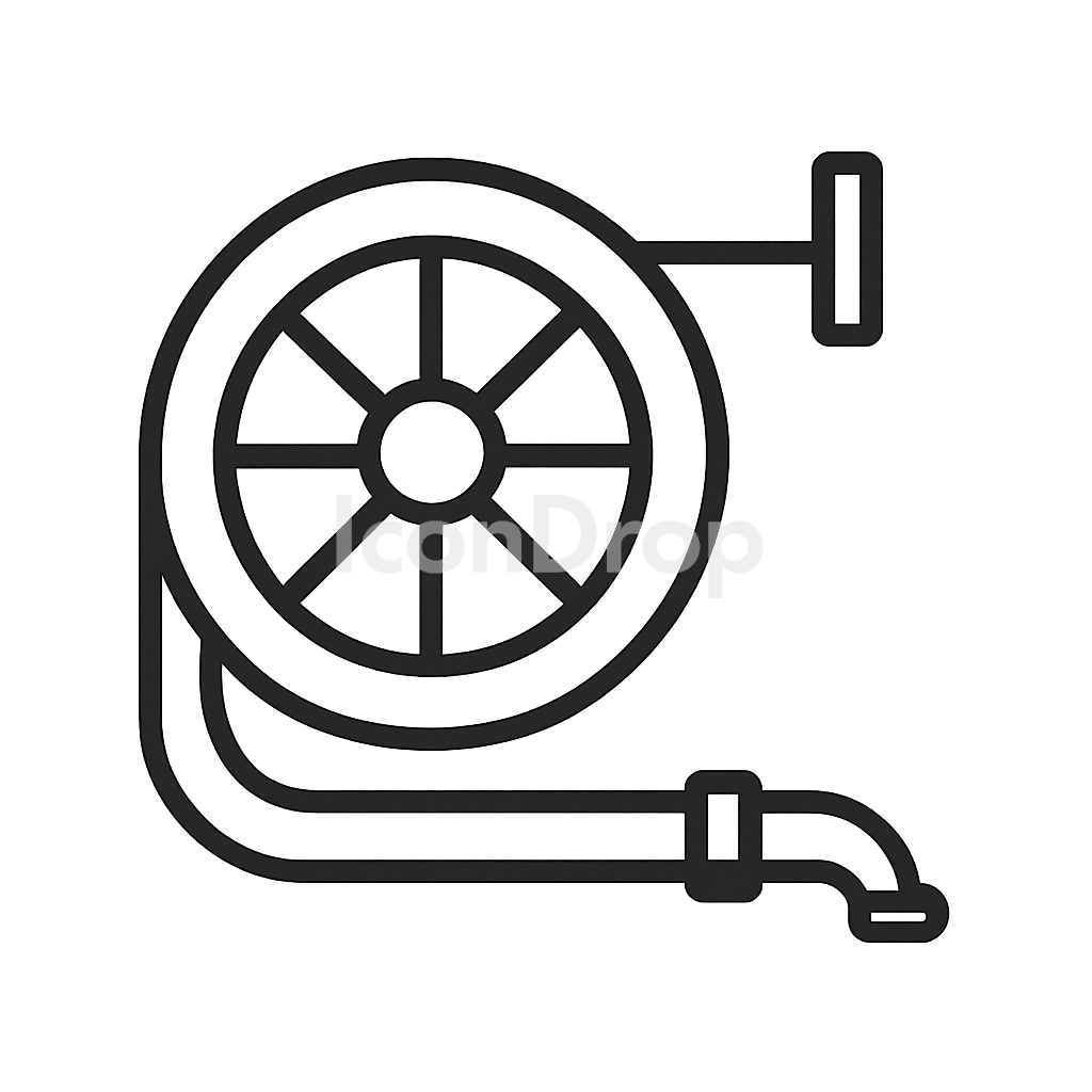 Fire Hose Reel Icon Outline