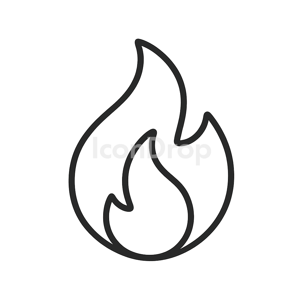 Fire Icon App Outline