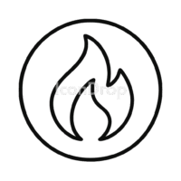 Fire Icon Circle Outline