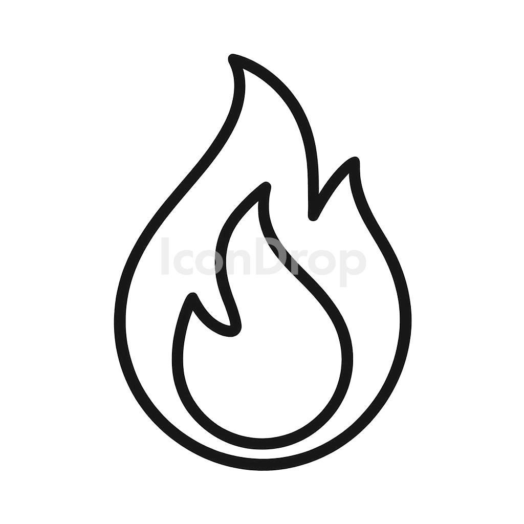 Fire Icon Game Outline