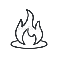 Fire Icon Neon Outline