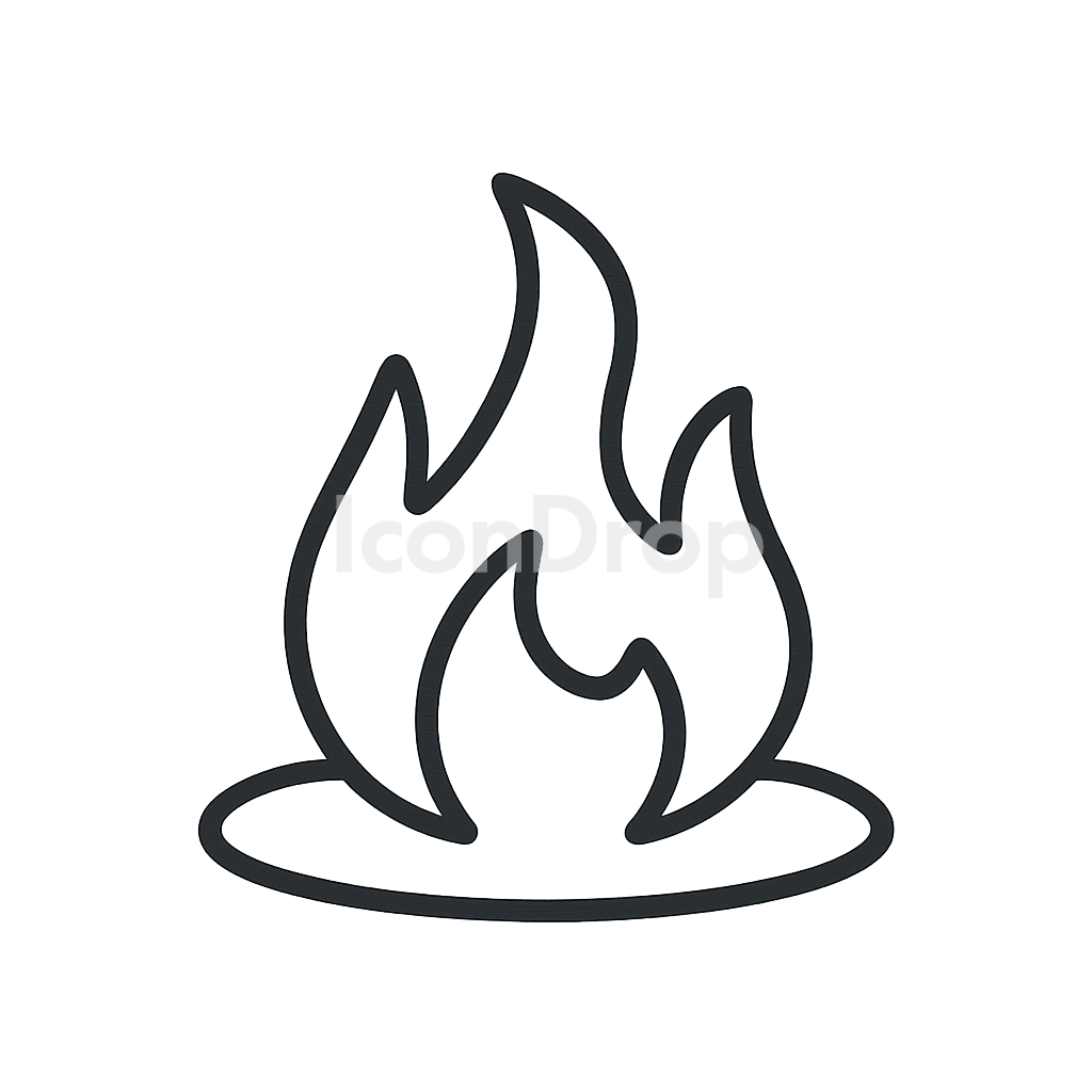 Fire Icon Neon Outline