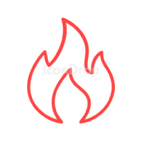 Fire Icon Red Outline