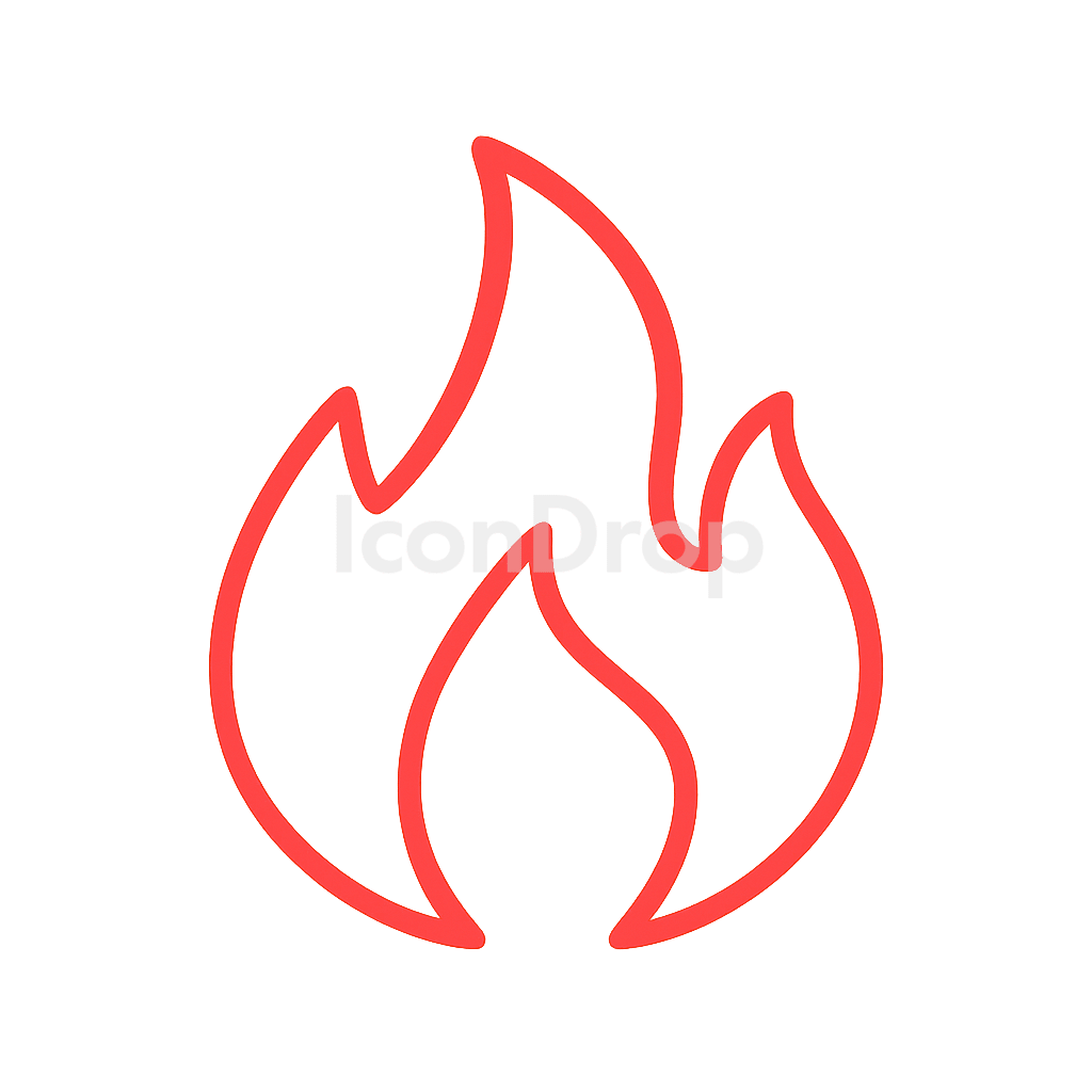 Fire Icon Red Outline