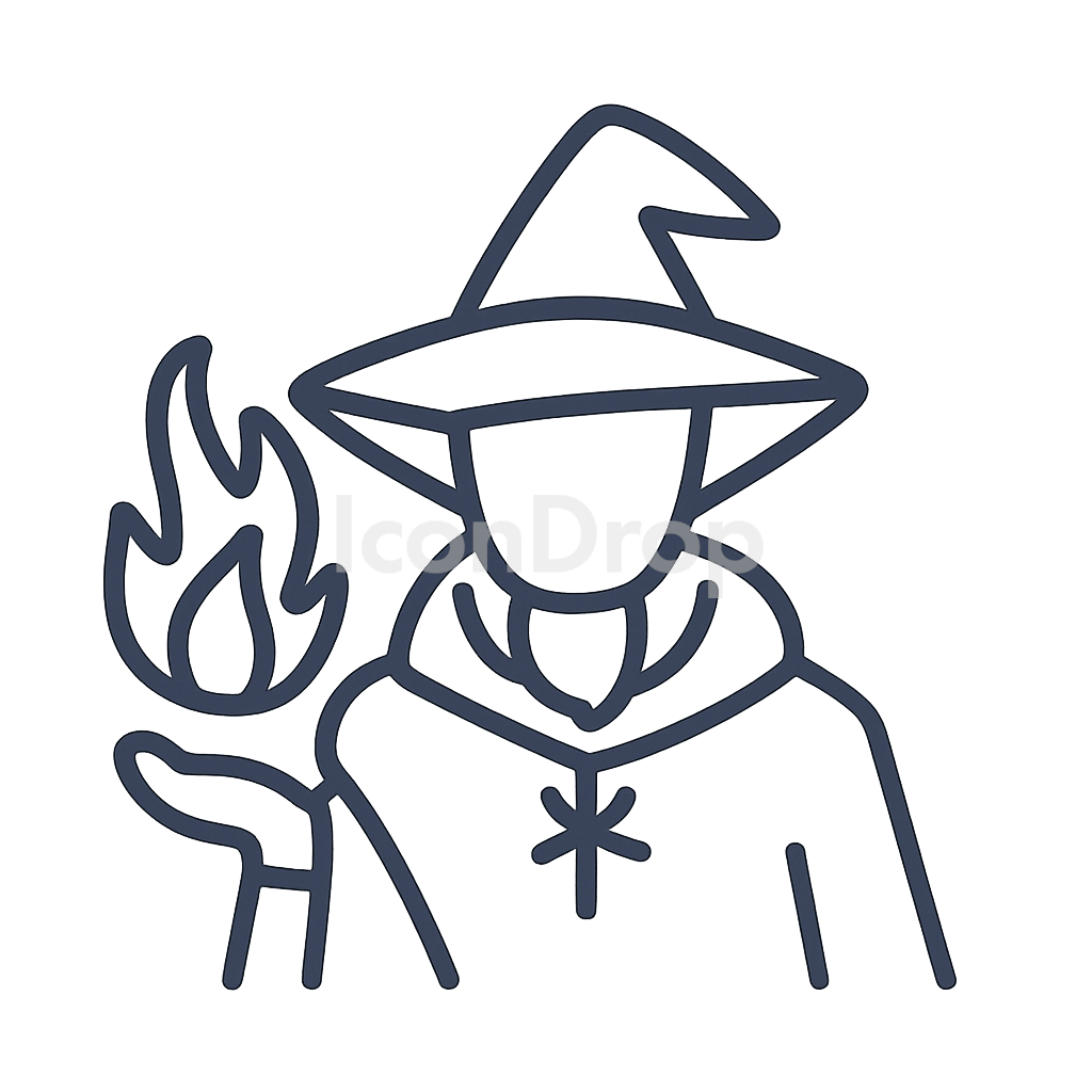 Fire Mage Icon Outline