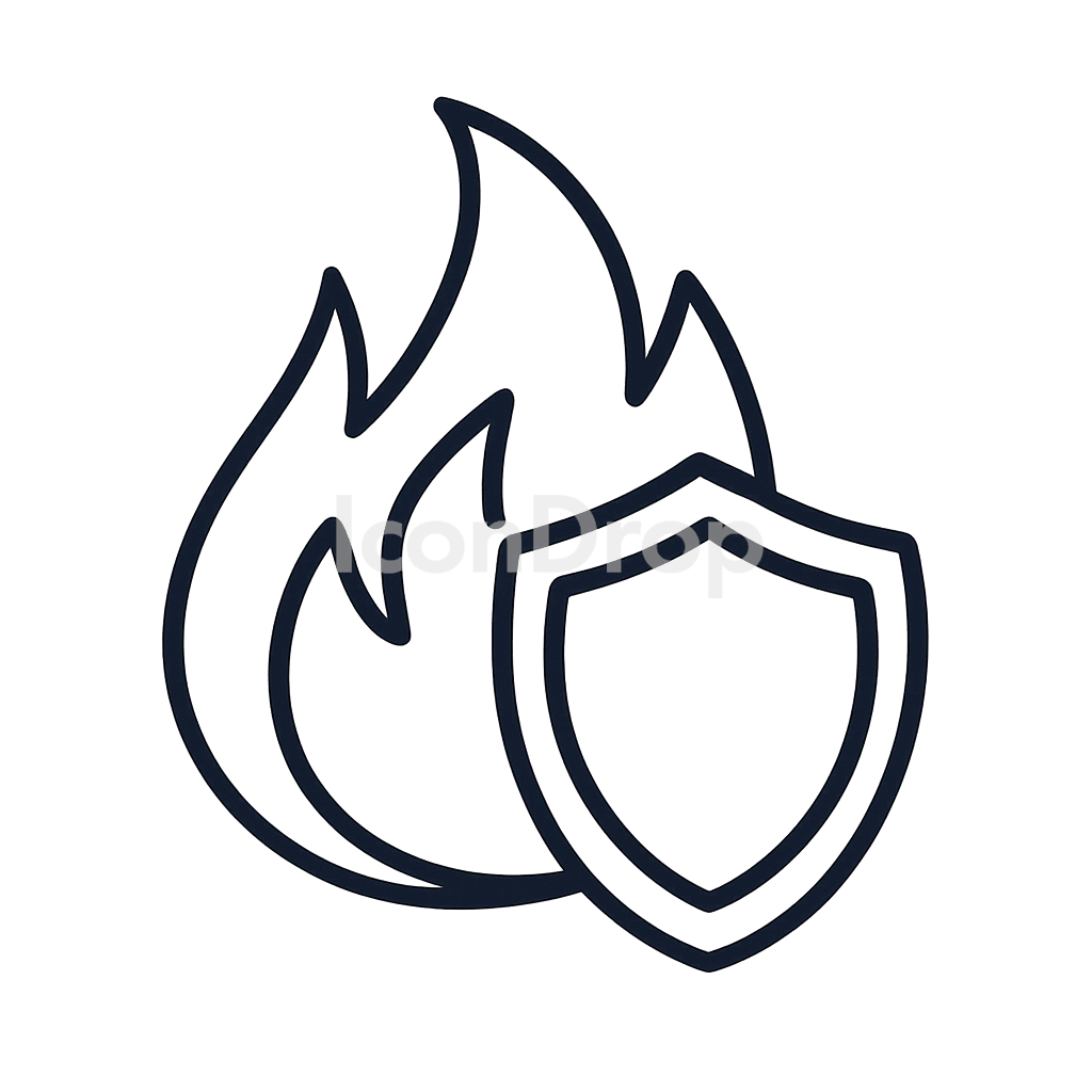 Fire Resistant Icon Outline