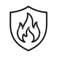 Fire Shield Icon Outline