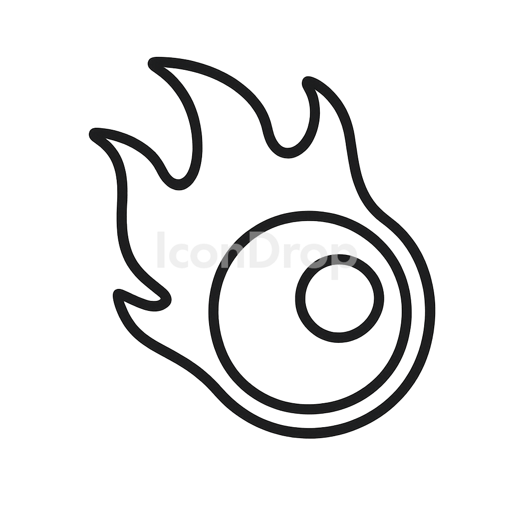 Fireball Game Icon Outline
