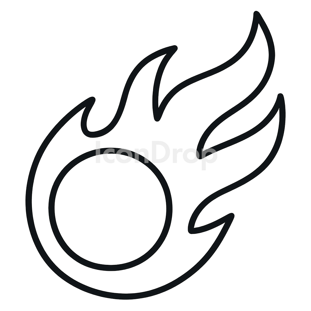 Fireball Skill Icon Outline