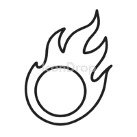 Fireball Spell Icon Outline