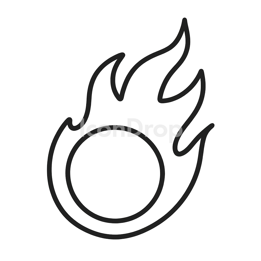 Fireball Spell Icon Outline