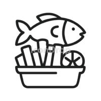 Fish And Chips Icon Outline