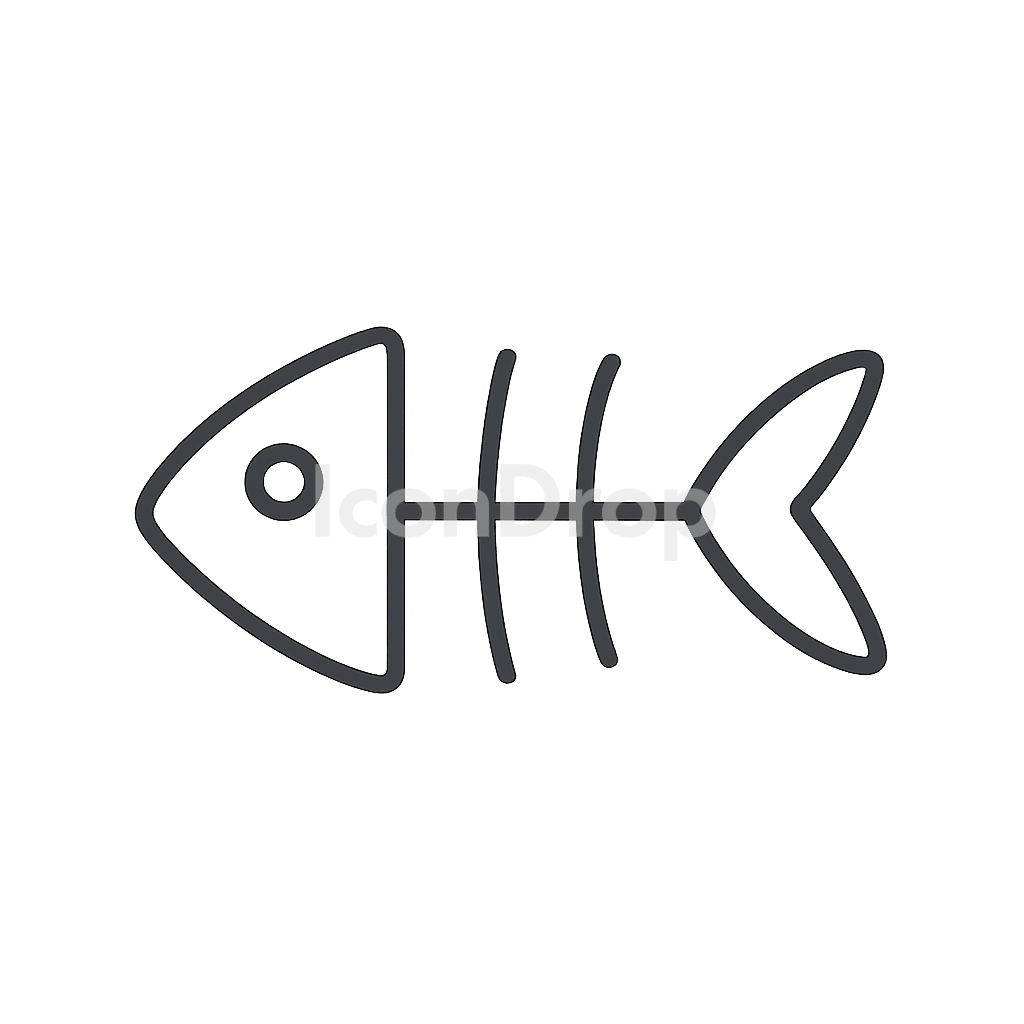 Fish Bone Icon Outline