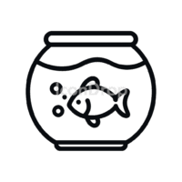 Fish Bowl Icon Outline