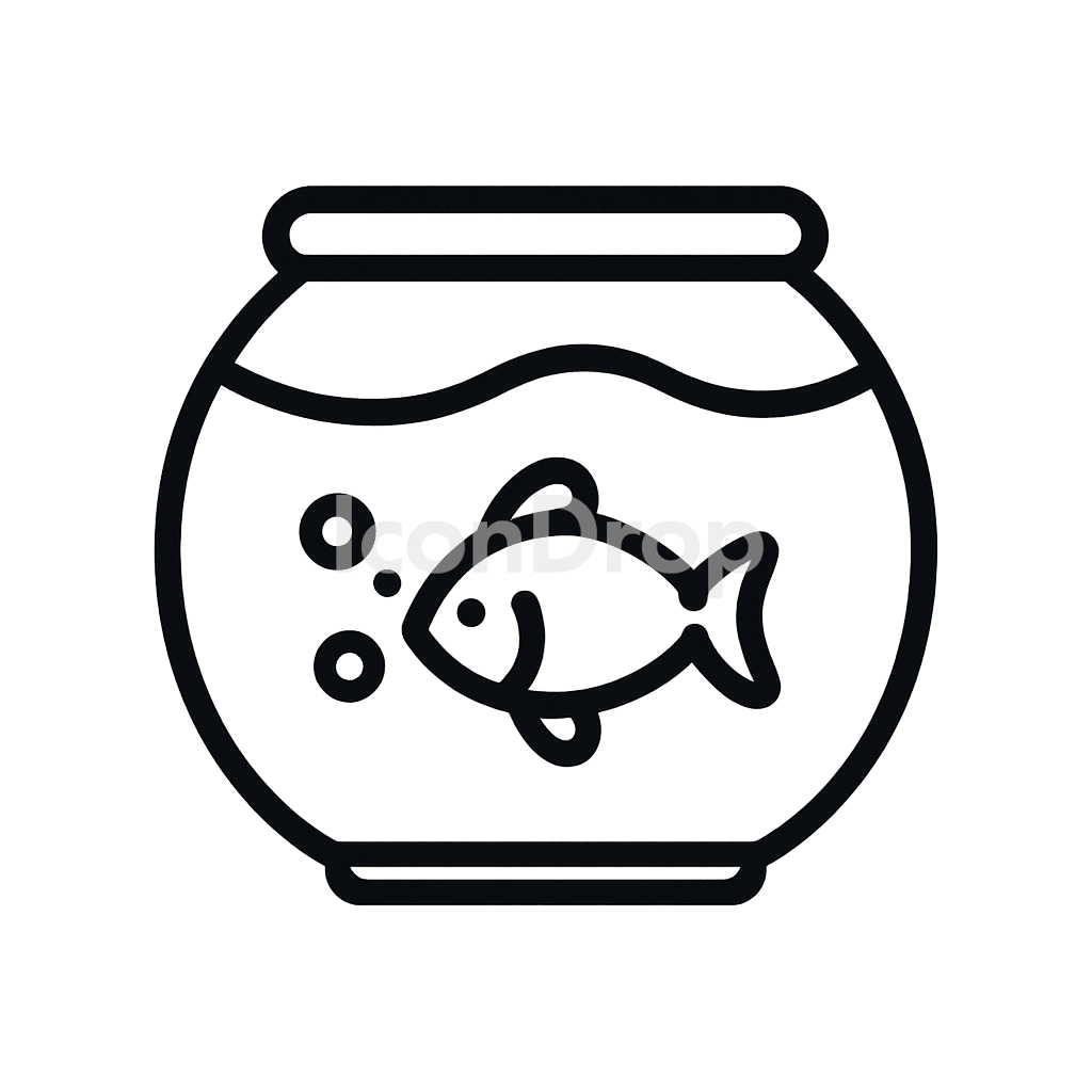 Fish Bowl Icon Outline