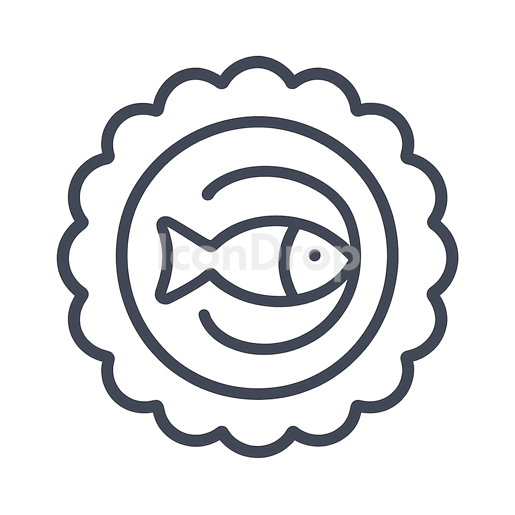 Fish Cake Icon Outline