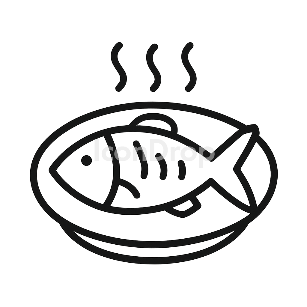 Fish Dish Icon Outline