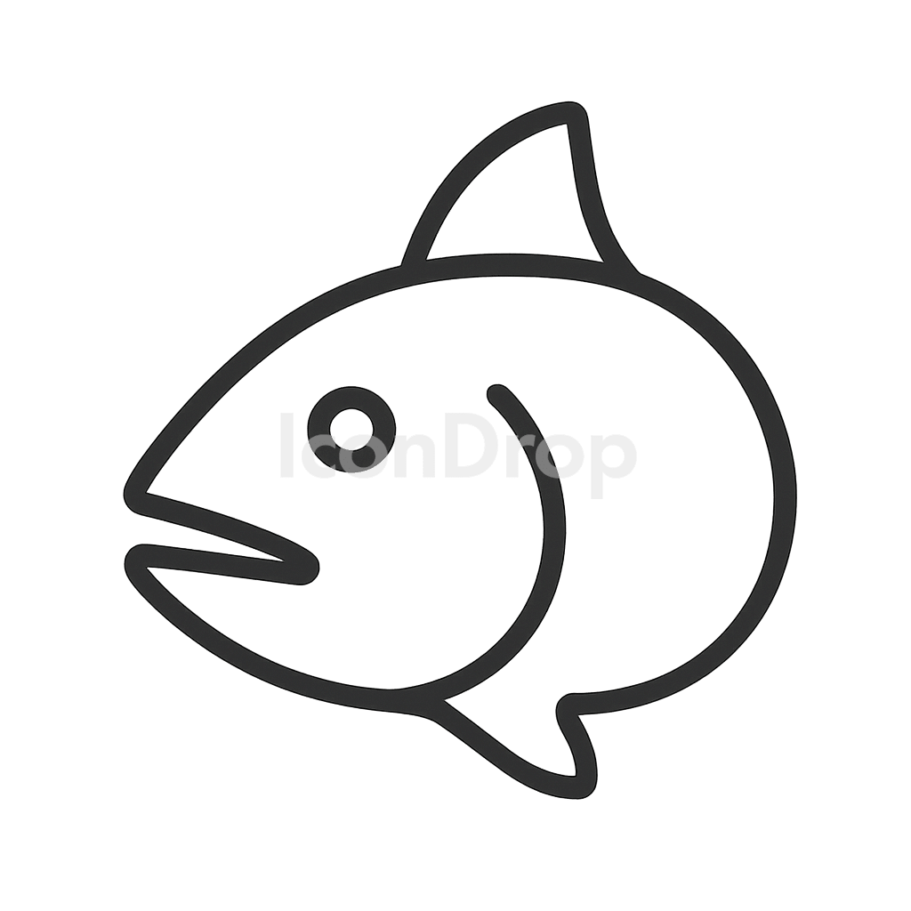 Fish Head Icon Outline