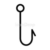 Fish Hook Icon Outline