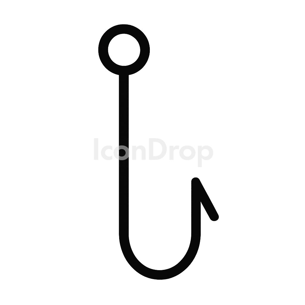Fish Hook Icon Outline