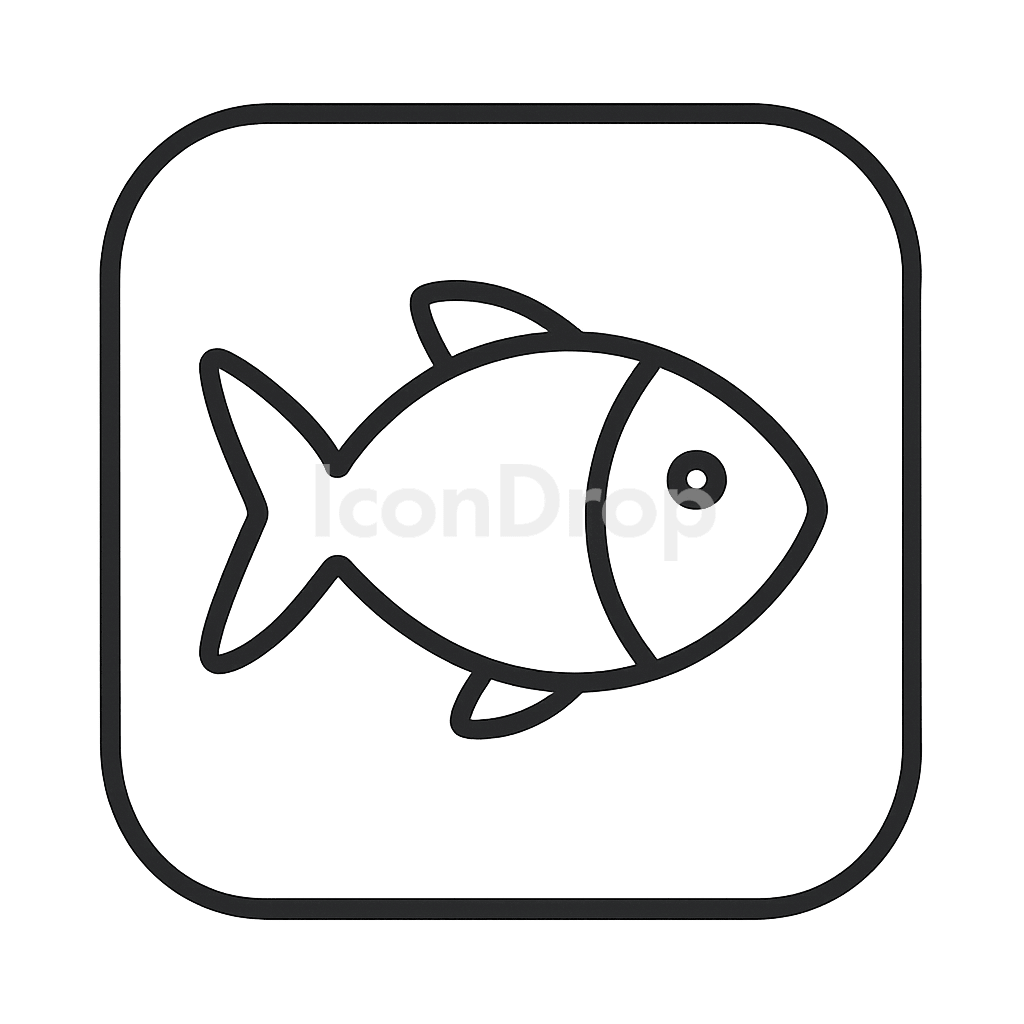 魚のアプリアイコン アウトライン