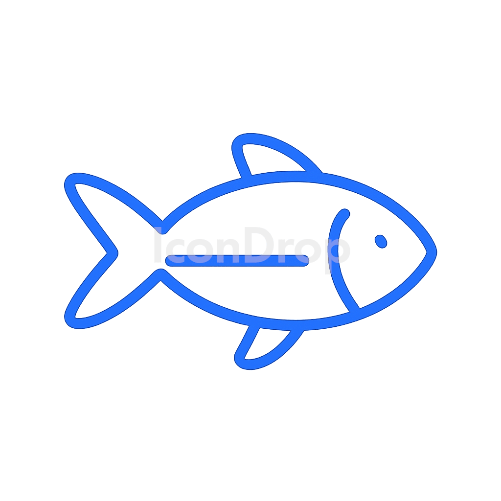 青い魚のアイコン アウトライン