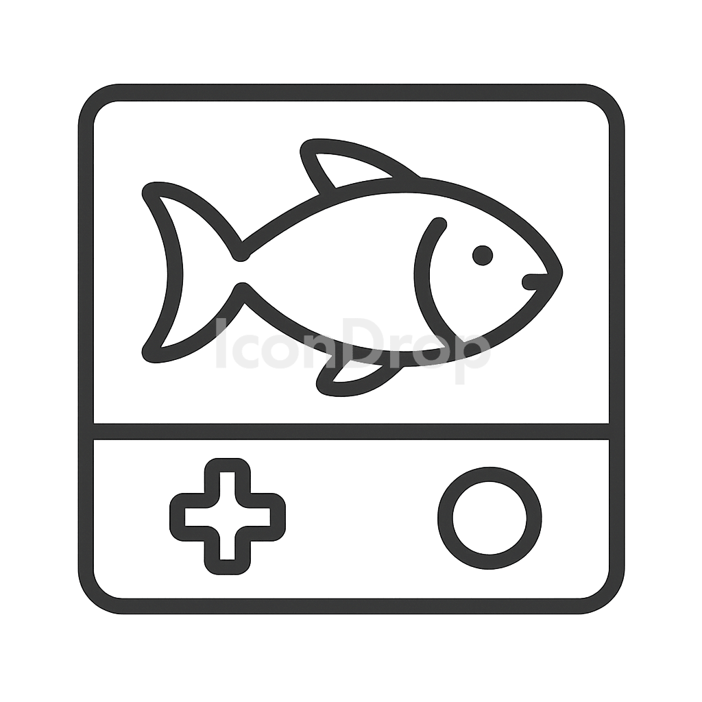 Fish Icon Game Outline