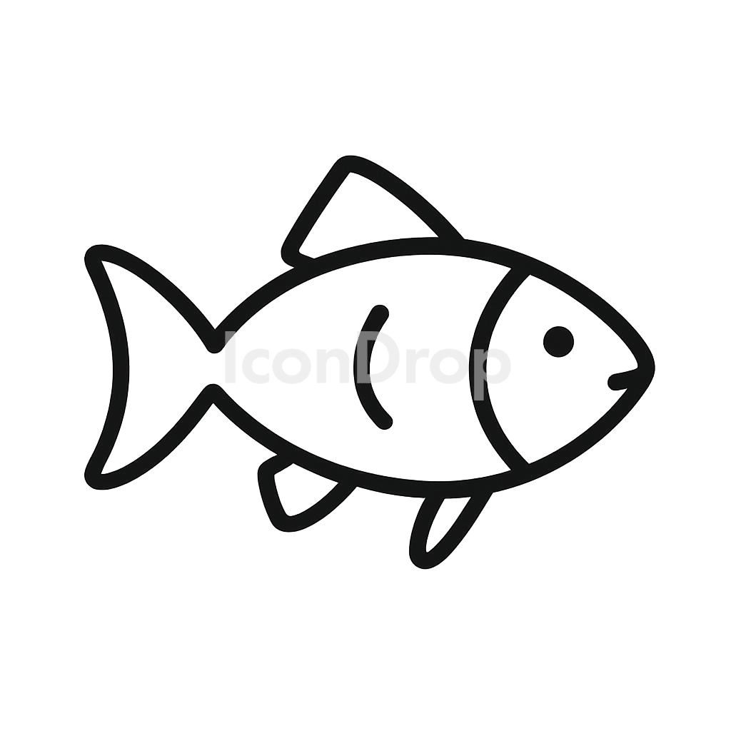 Fish Icon Silhouette Outline