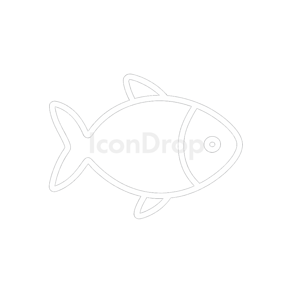 白い魚のアイコン アウトライン