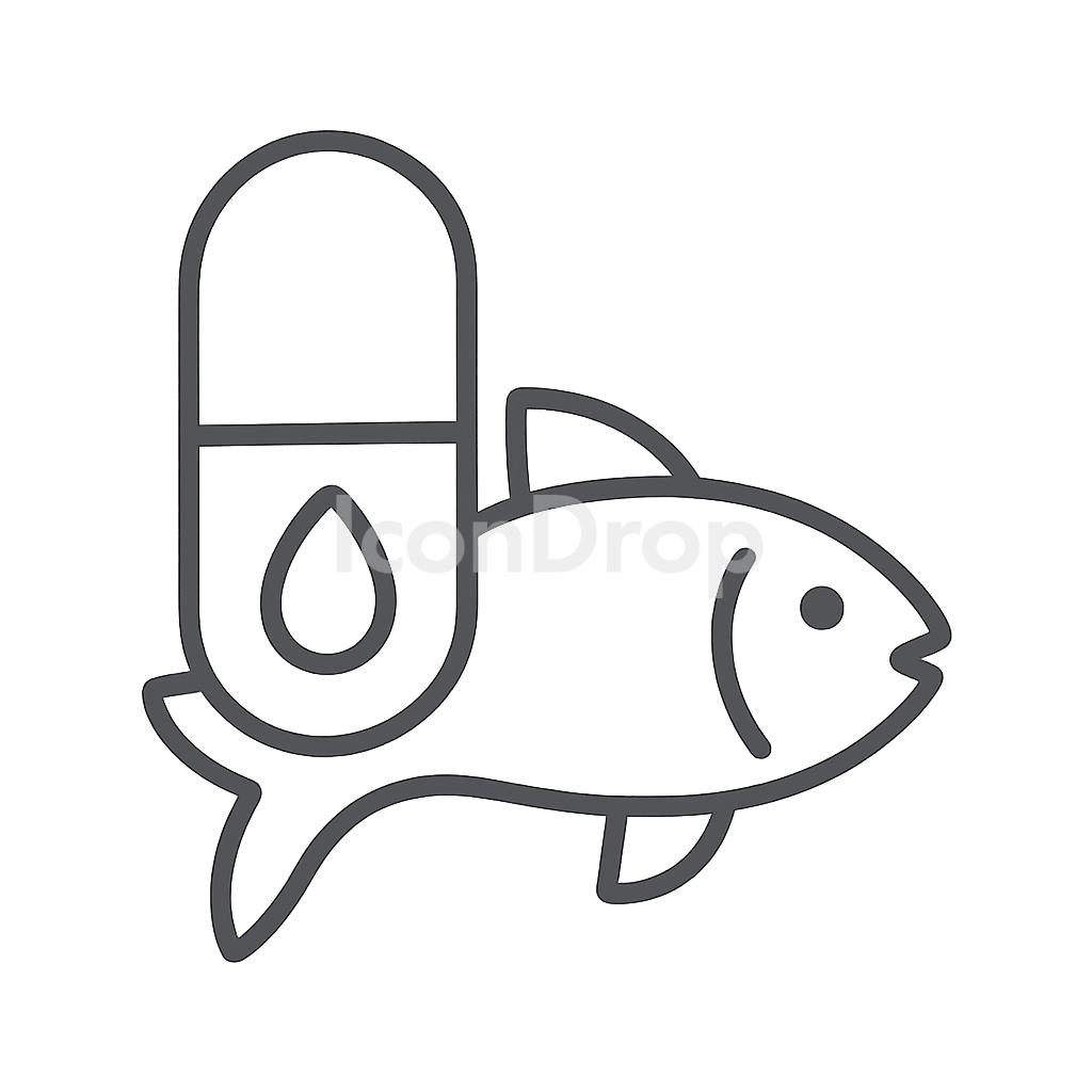 Fish Oil Icon Outline