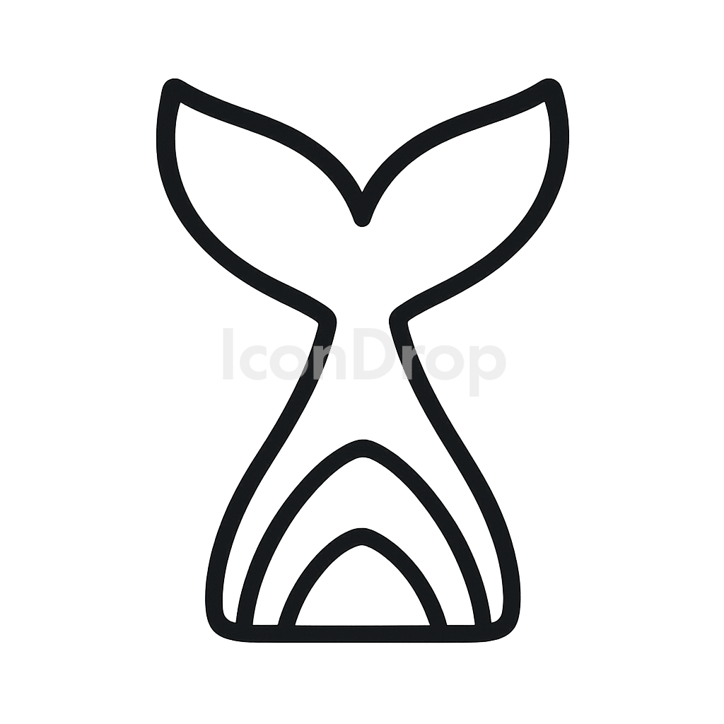 Fish Tail Icon Outline