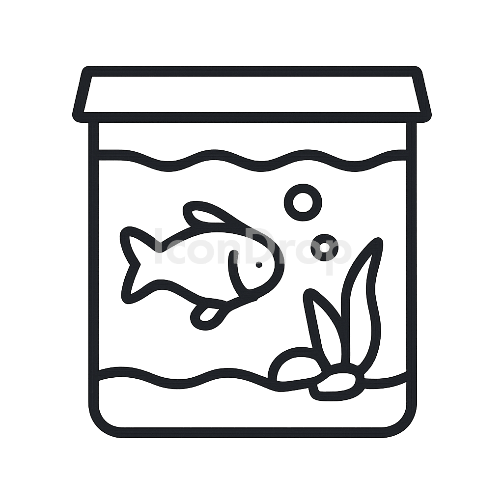 Fish Tank Icon Outline