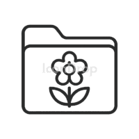 花のフォルダーアイコン(アウトライン)