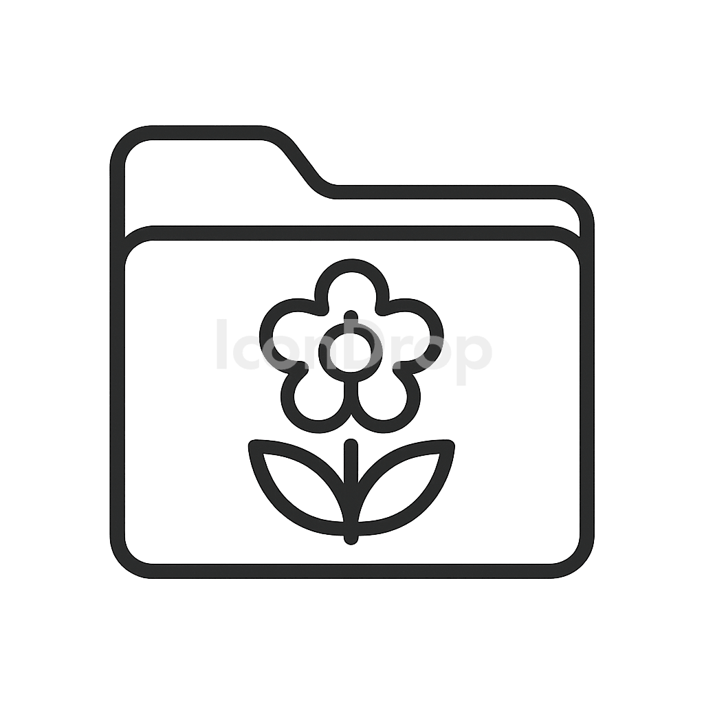 花のフォルダーアイコン アウトライン