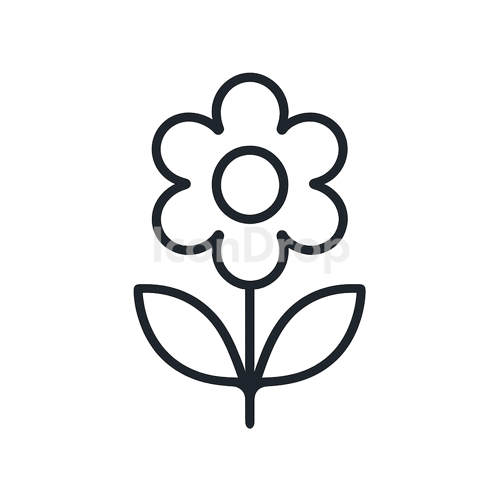 花のアプリアイコン アウトライン