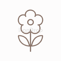 ブラウンの花のアイコン(アウトライン)